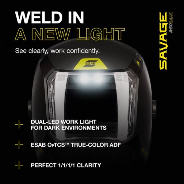 ESAB® Savage™ A50LUX Welding Helmet, Shades 3/5-13 #0700500950 - Image 6