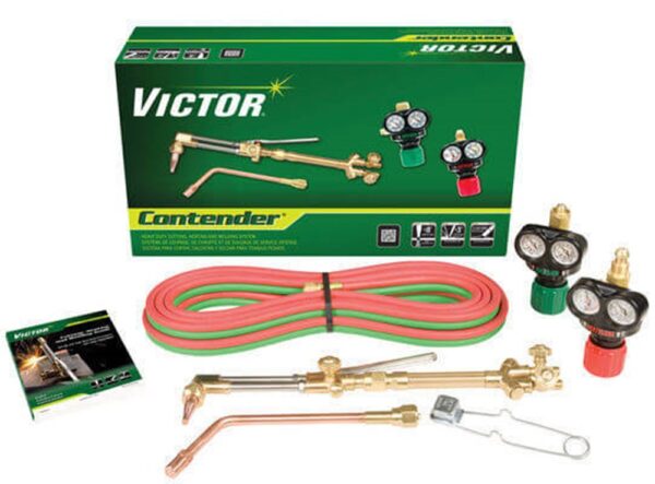 Victor Technologies Contender Heavy Duty Outfit, 315FC Torch Handle, CA 2460 Cutting Attachment, 540/300 ESS3 EDGE Regulators